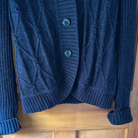 GH Bass Heritage Black Cable-Knit Shawl Collar Cardigan - Picture 8 of 16